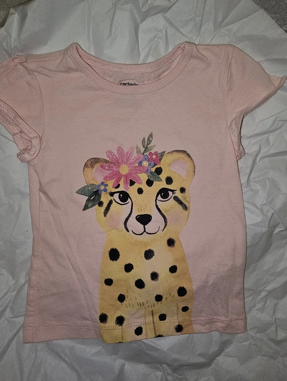 Set Of Two Kids' Colorful Tees- Pink Metallic Cheetah- 18 Month